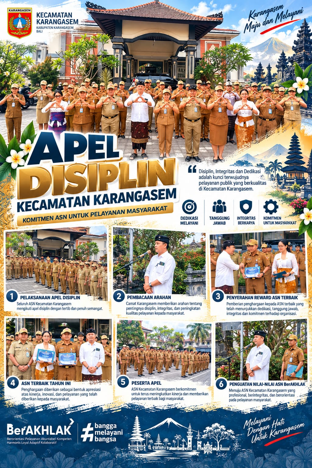 Pelaksanaan Apel Disiplin dan Pemberian Penghargaan kepada ASN Berprestasi
